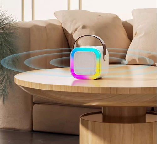 Set Karaoke Portabil – Boxă Bluetooth + 2 Microfoane Wireless