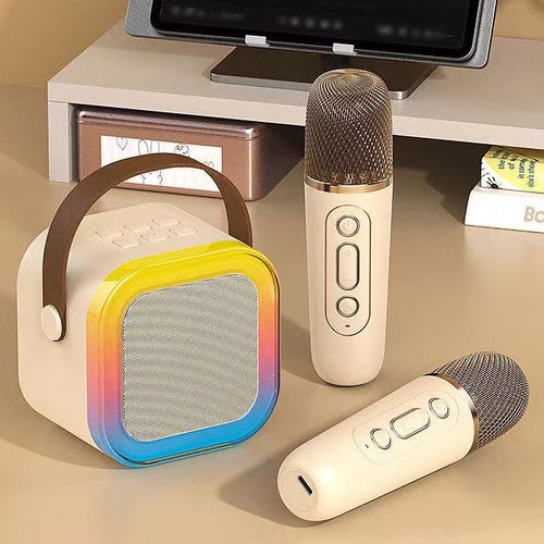 Set Karaoke Portabil – Boxă Bluetooth + 2 Microfoane Wireless