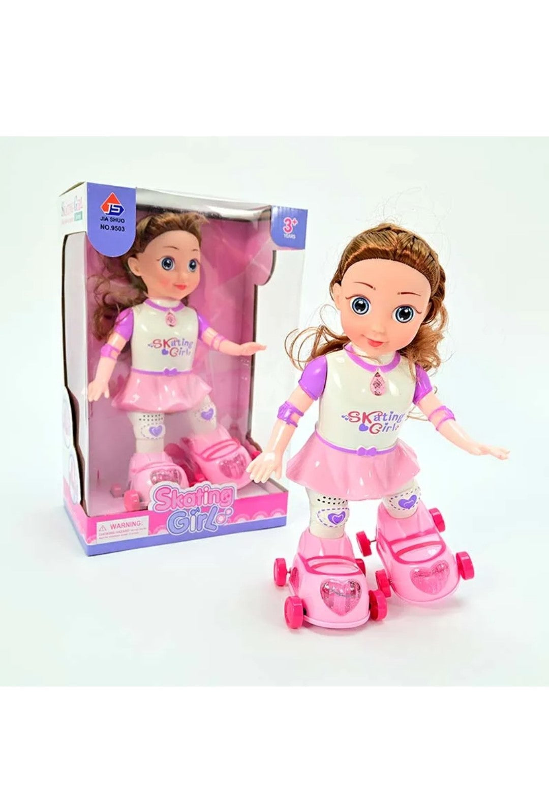 Păpușă Interactivă pe Role Skating Girl – Lumini, Muzică & Rotire 360°