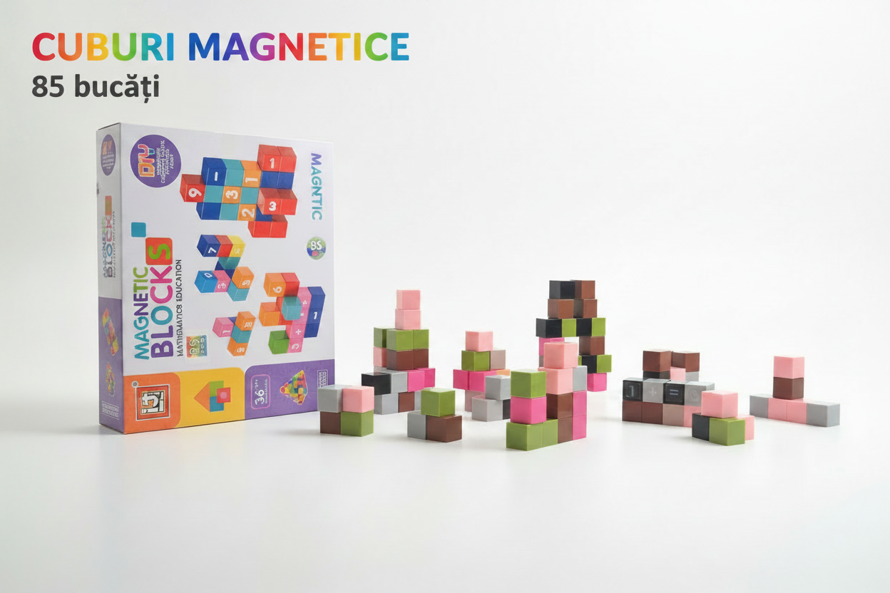 Cuburi Magnetice Educaționale - 85 Bucăți