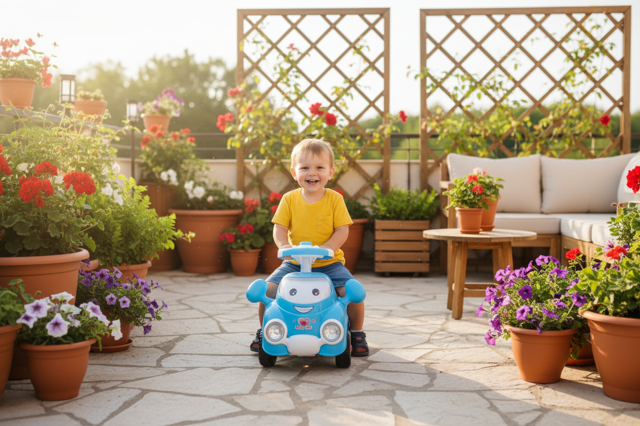 Mașinuță Baby Car Albastră - terasă