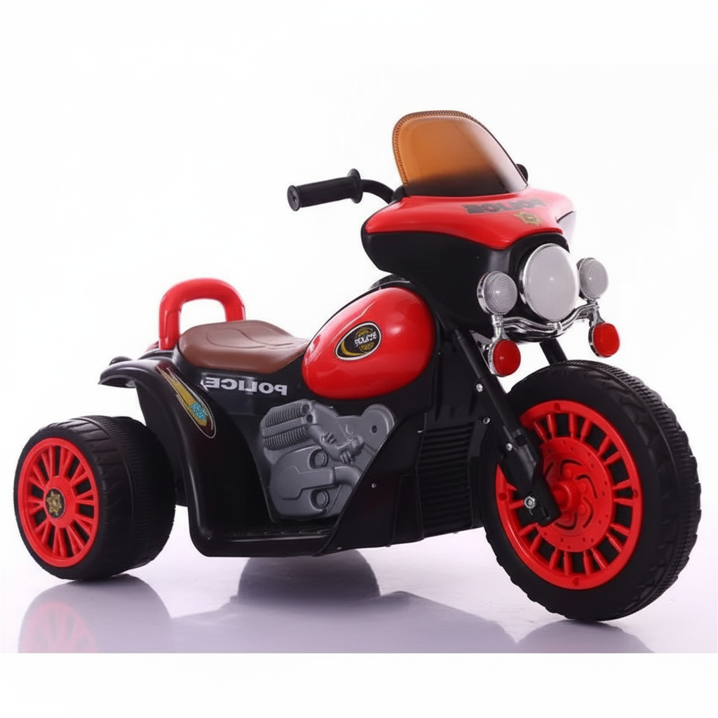 Motocicleta electrica politie rosie - vedere laterala