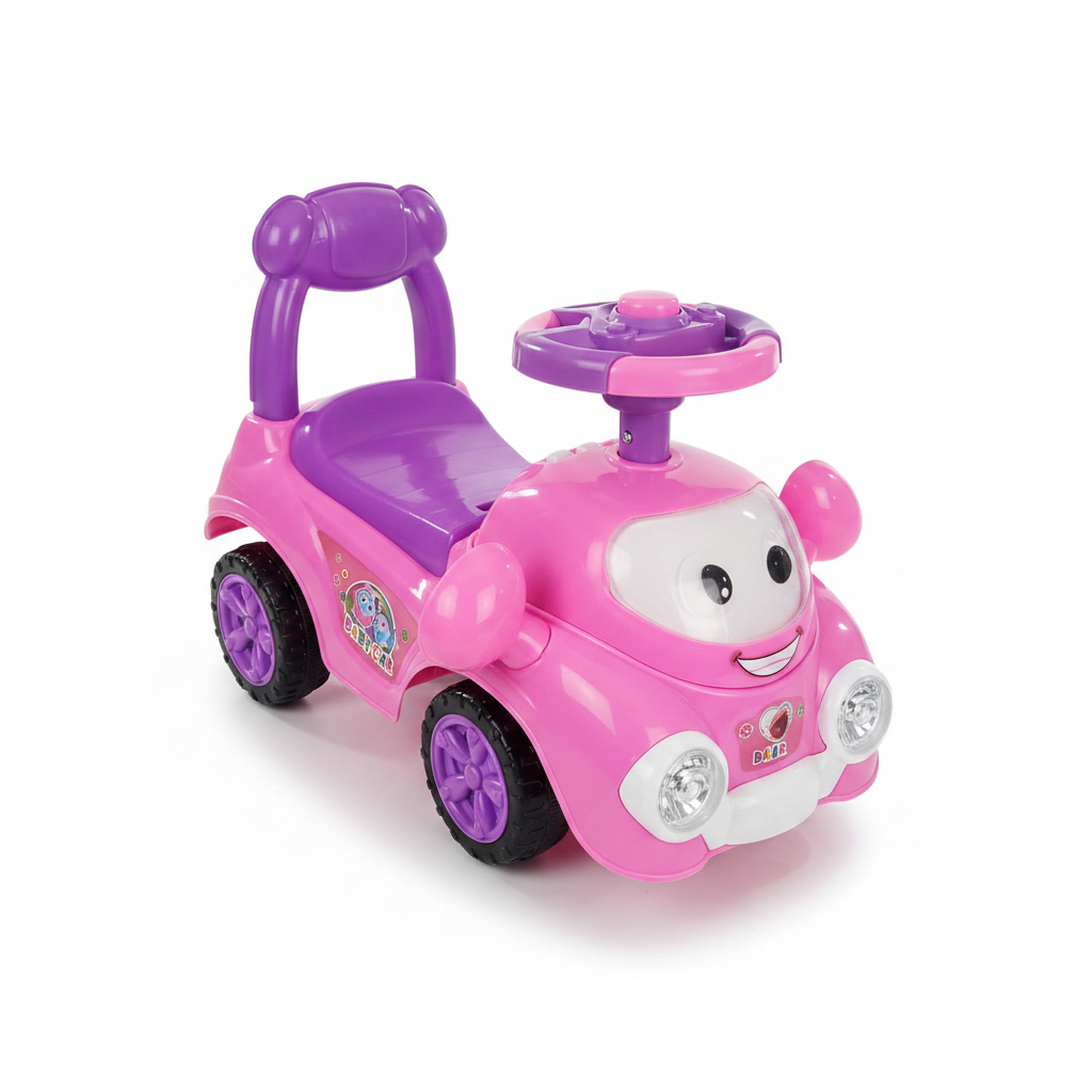 Mașinuță Baby Car Roz - fundal alb