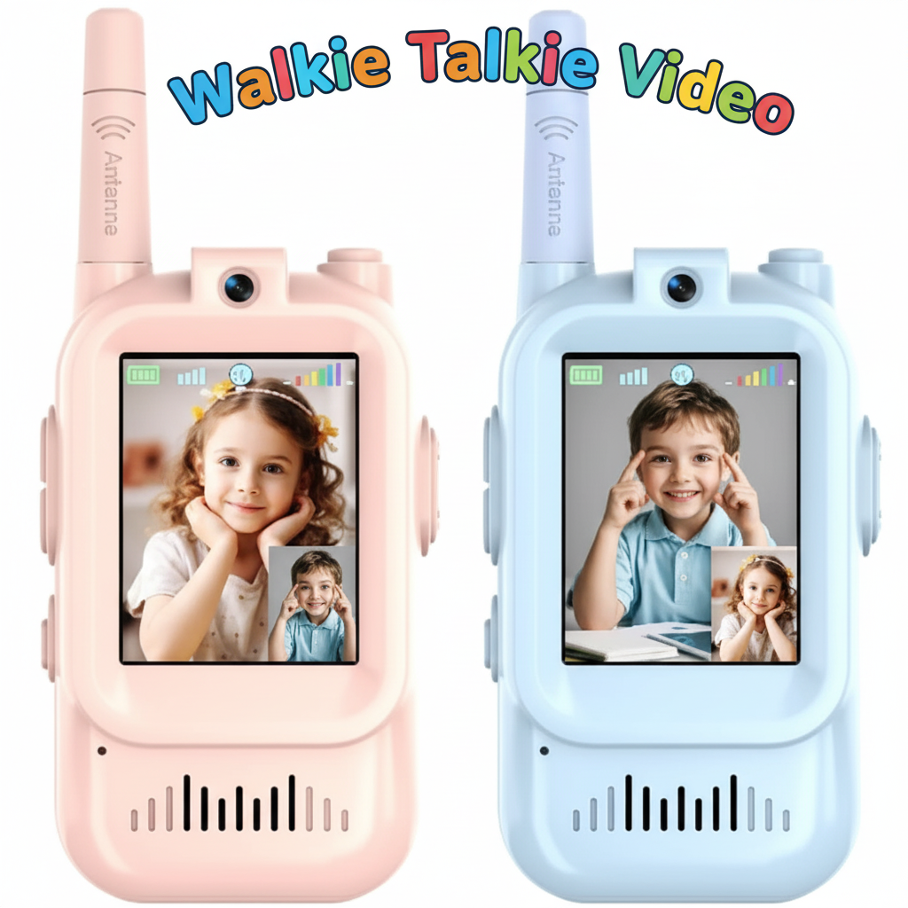 Walkie-Talkie Video pentru Copii – Set 2 bucăți Roz & Albastru